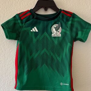 Toddler Adidas Mexico Soccer Jersey with matching shorts